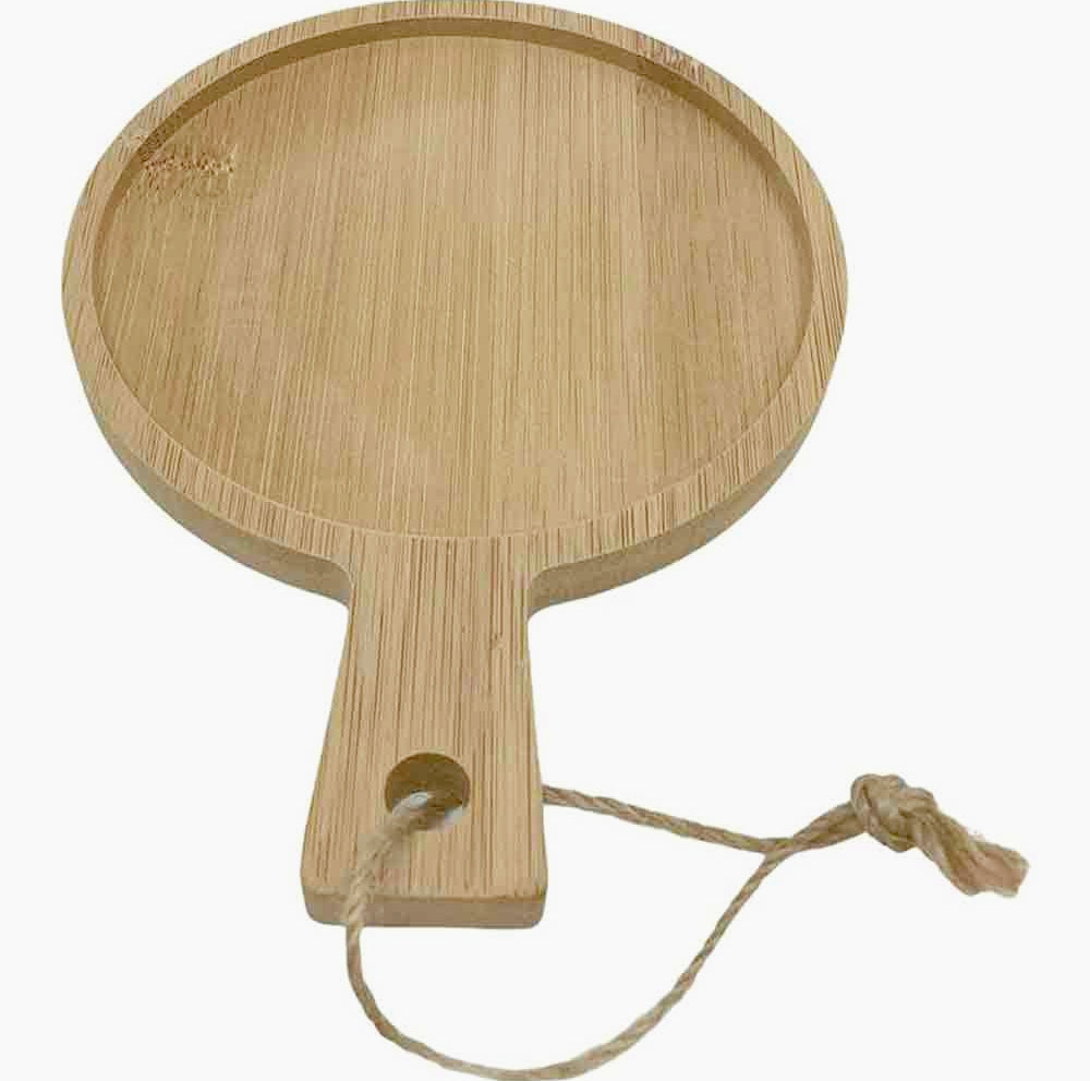 Set aperitivo con 2 ciotole in ceramica e tagliere in legno come supporto - ambraled