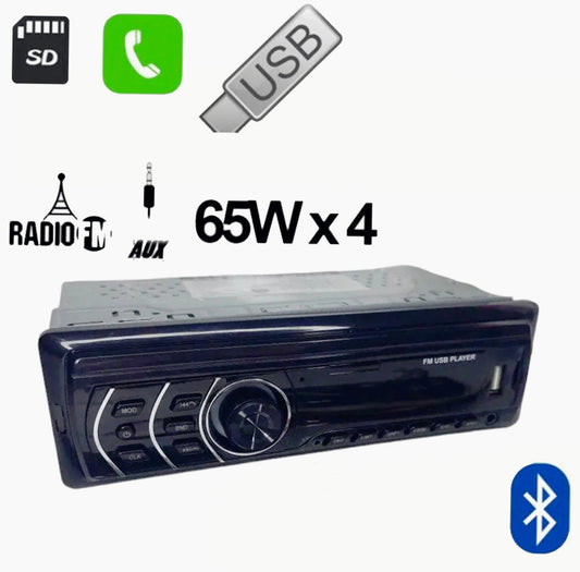 Autoradio multimediale per auto – 4 canali 65W, SD/USB/FM, AUX 3.5mm + telecomando - ambraled