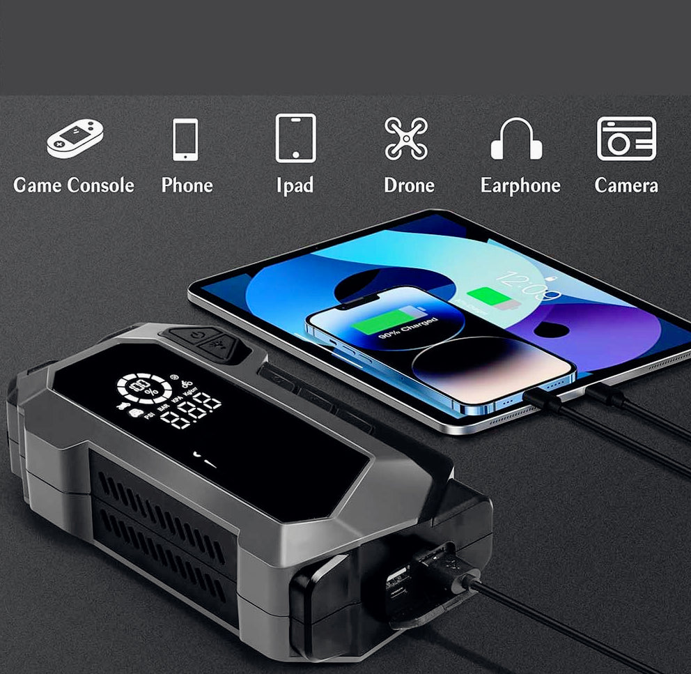 Attrezzo 4in1 per auto avviatore 400A compressore power bank torcia - ambraled