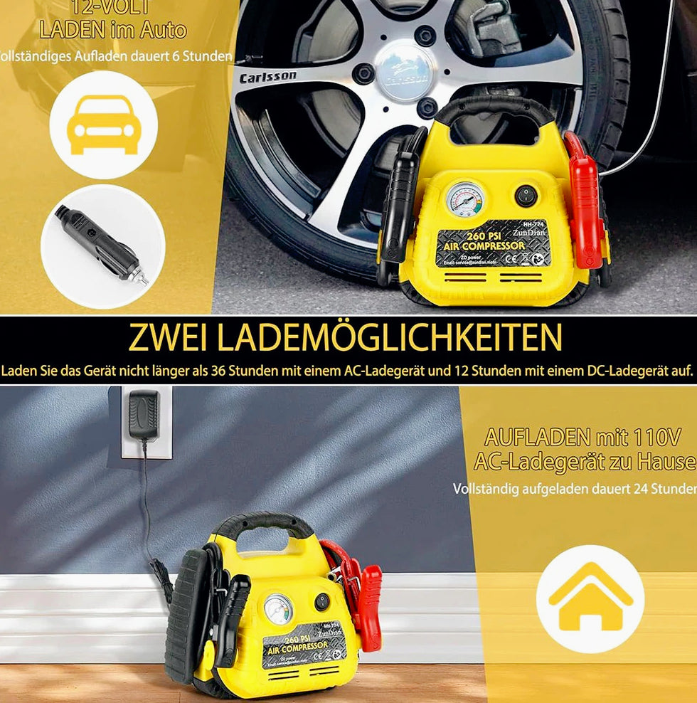Avviatore 700A – emergenza con compressore 260PSI e USB - ambraled