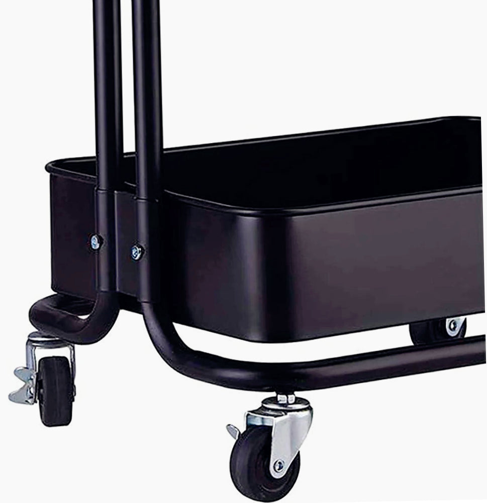 Carrello 3 cestelli metallo con ruote – multiuso salva spazio - ambraled