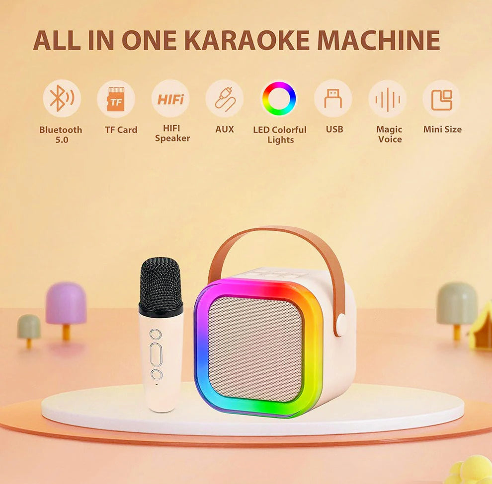 Cassa Bluetooth con luci RGB – microfono karaoke e modifica voce - ambraled