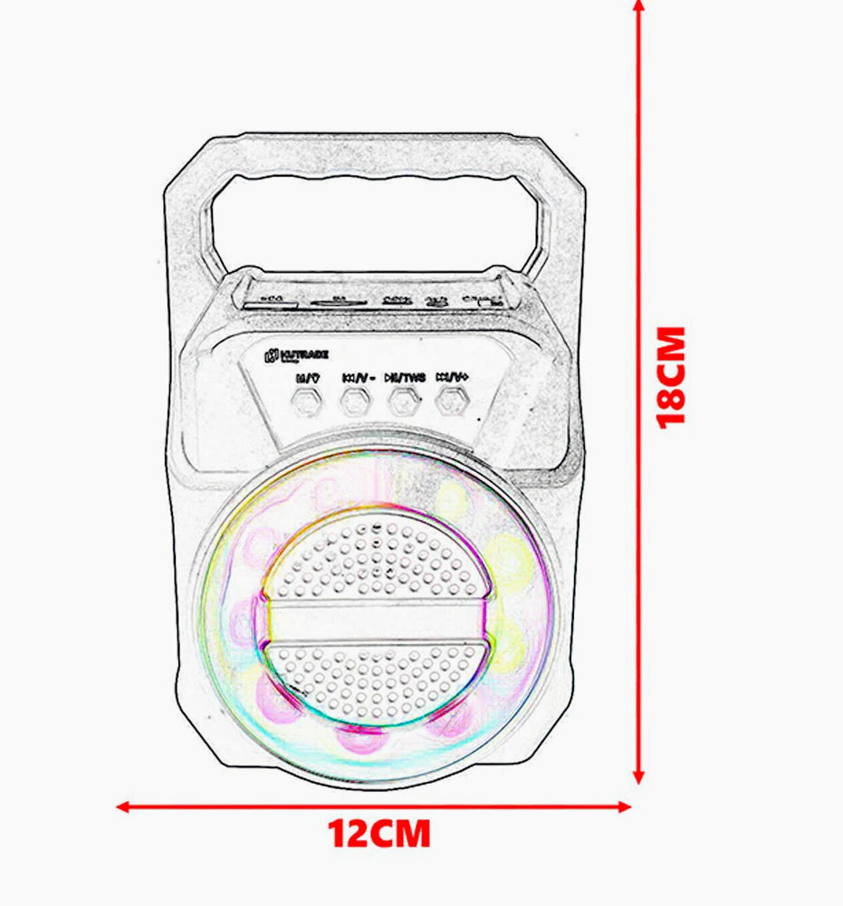 Cassa Bluetooth TWS 5W – FM, luci RGB, USB/TF/AUX ricaricabile - ambraled