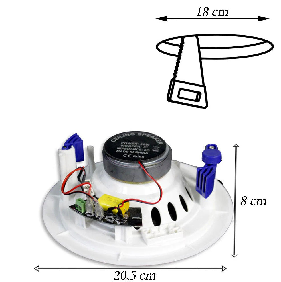 Casse Bluetooth amplificate 20W 8Ω – per incasso e filodiffusione - ambraled