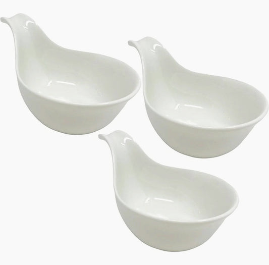 Set 3 ciotole a cucchiaio in ceramica per aperitivi, salse e finger food - ambraled