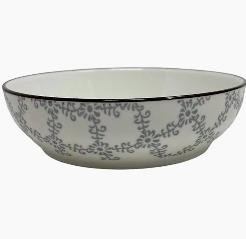 Set 4 ciotole in ceramica colorate, stile floreale - ambraled
