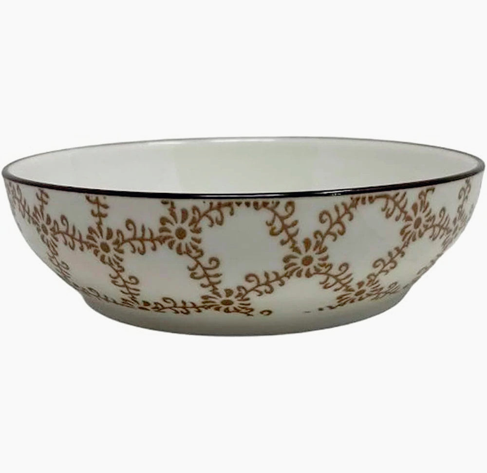 Set 4 ciotole in ceramica colorate, stile floreale - ambraled