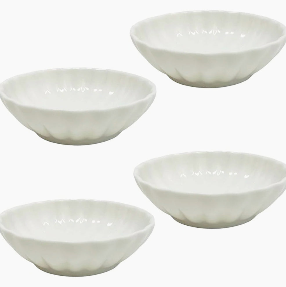 Set 4 ciotole in ceramica per aperitivi, snack, salse e finger food - ambraled