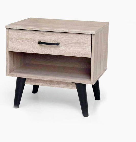 Comodino in legno MDF – 1 cassetto e 1 ripiano mobile - ambraled