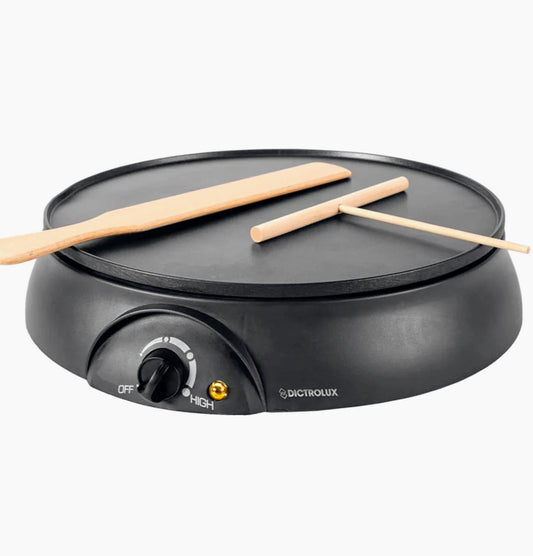 Crepiera elettrica 1000W – piastra antiaderente 30cm per crepes - ambraled