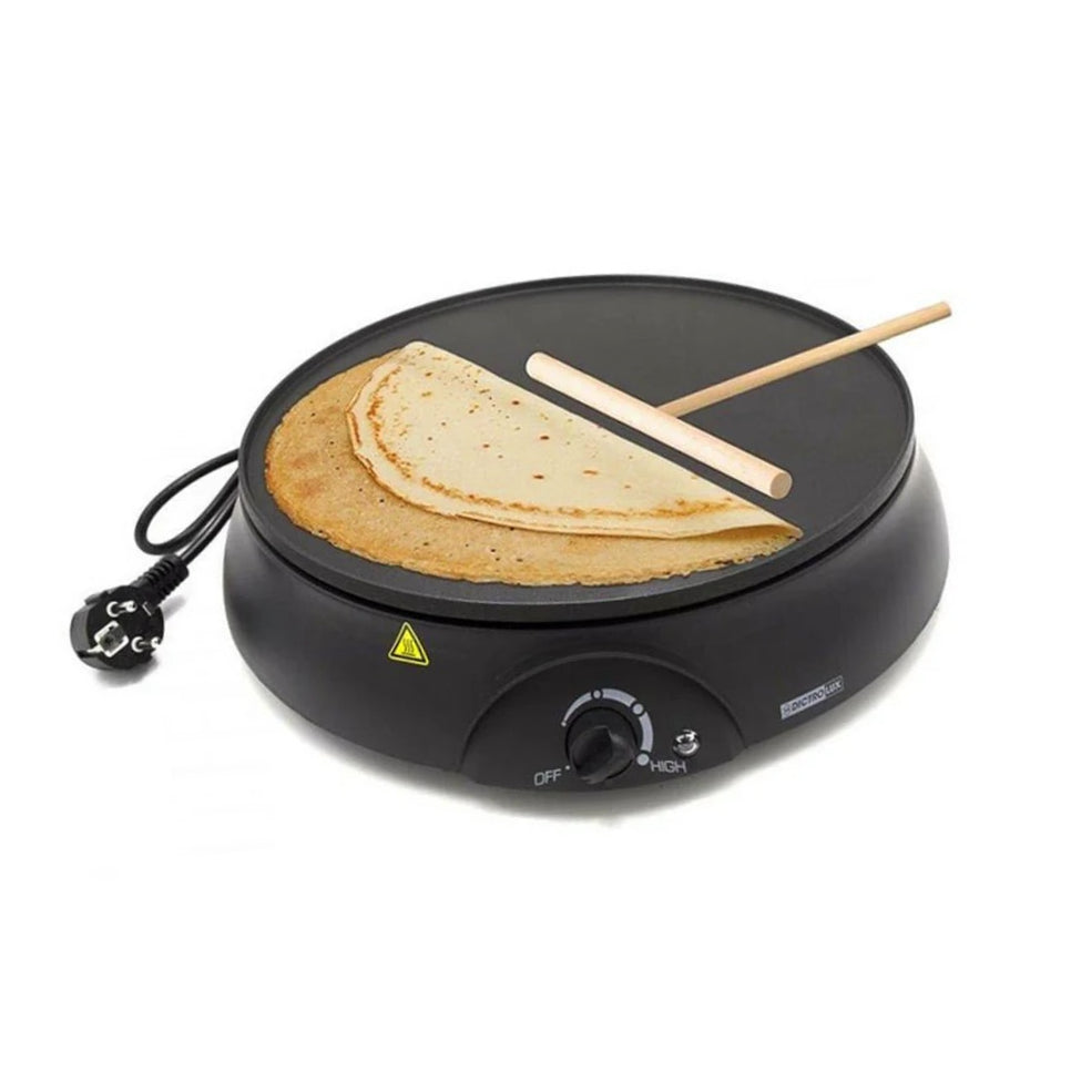 Crepiera elettrica 1000W – piastra antiaderente 30cm per crepes - ambraled
