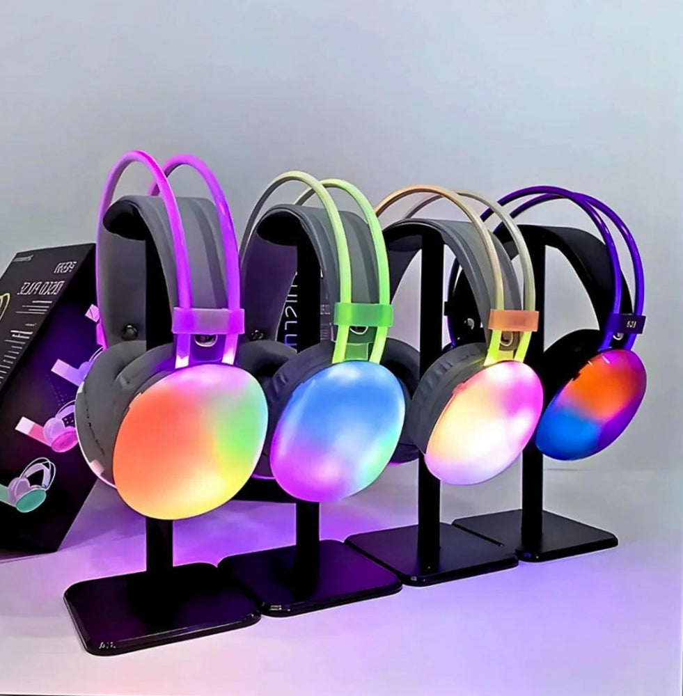 Cuffia Bluetooth ricaricabile – wireless con luci RGB per smartphone - ambraled