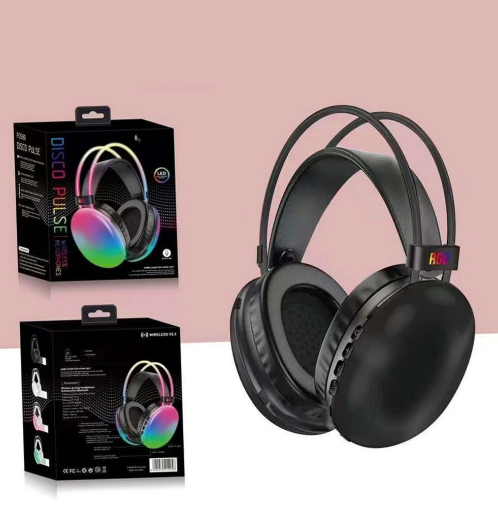 Cuffia Bluetooth ricaricabile – wireless con luci RGB per smartphone - ambraled