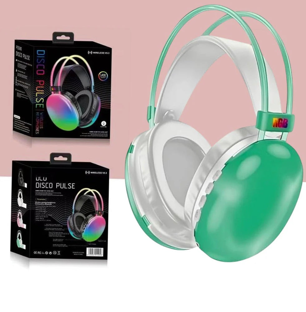 Cuffia Bluetooth ricaricabile – wireless con luci RGB per smartphone - ambraled