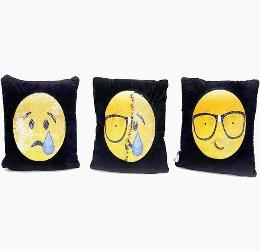 Cuscino emoticon smile – pailettes, cambia espressione double face - ambraled