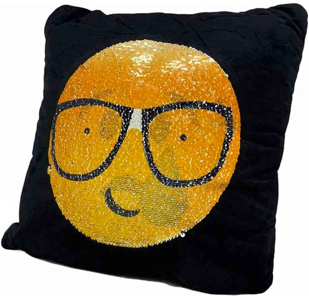 Cuscino emoticon smile – pailettes, cambia espressione double face - ambraled