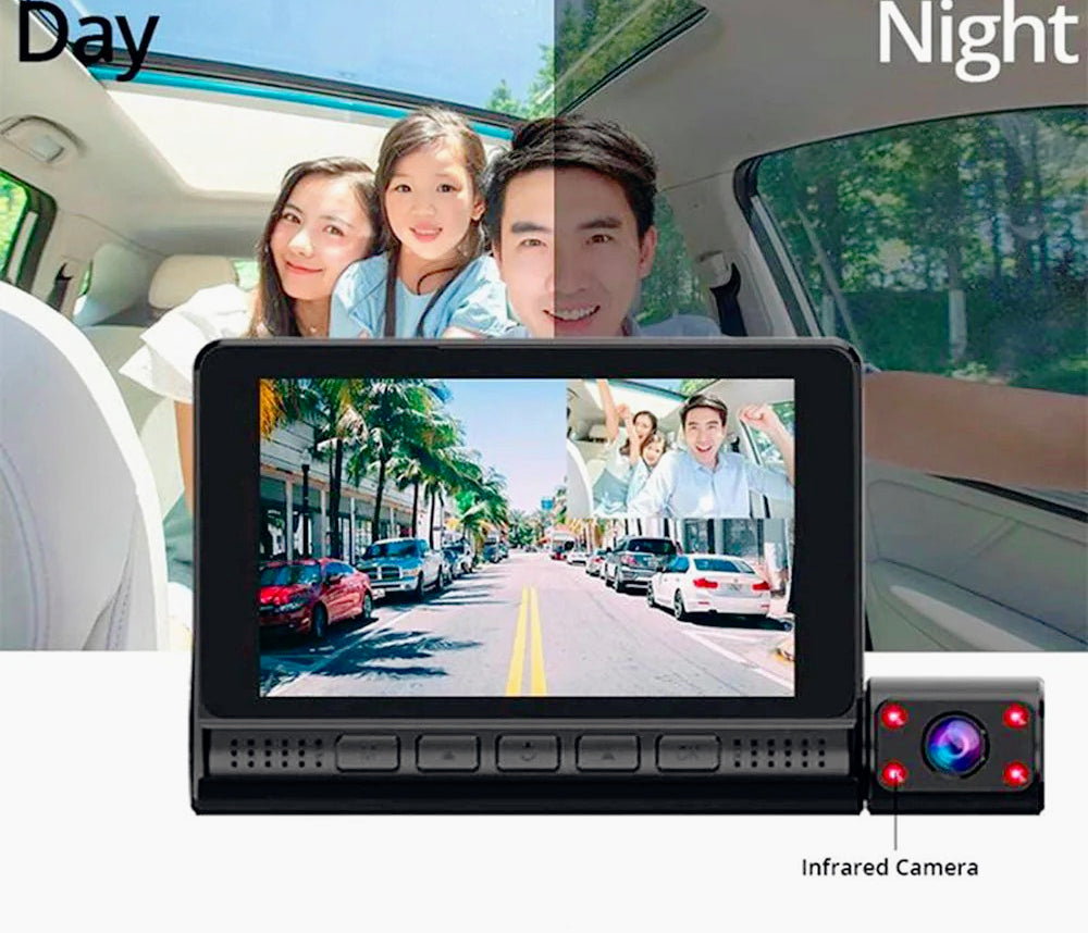 Dash Cam 4” touch – 3 telecamere HD 1080P - ambraled
