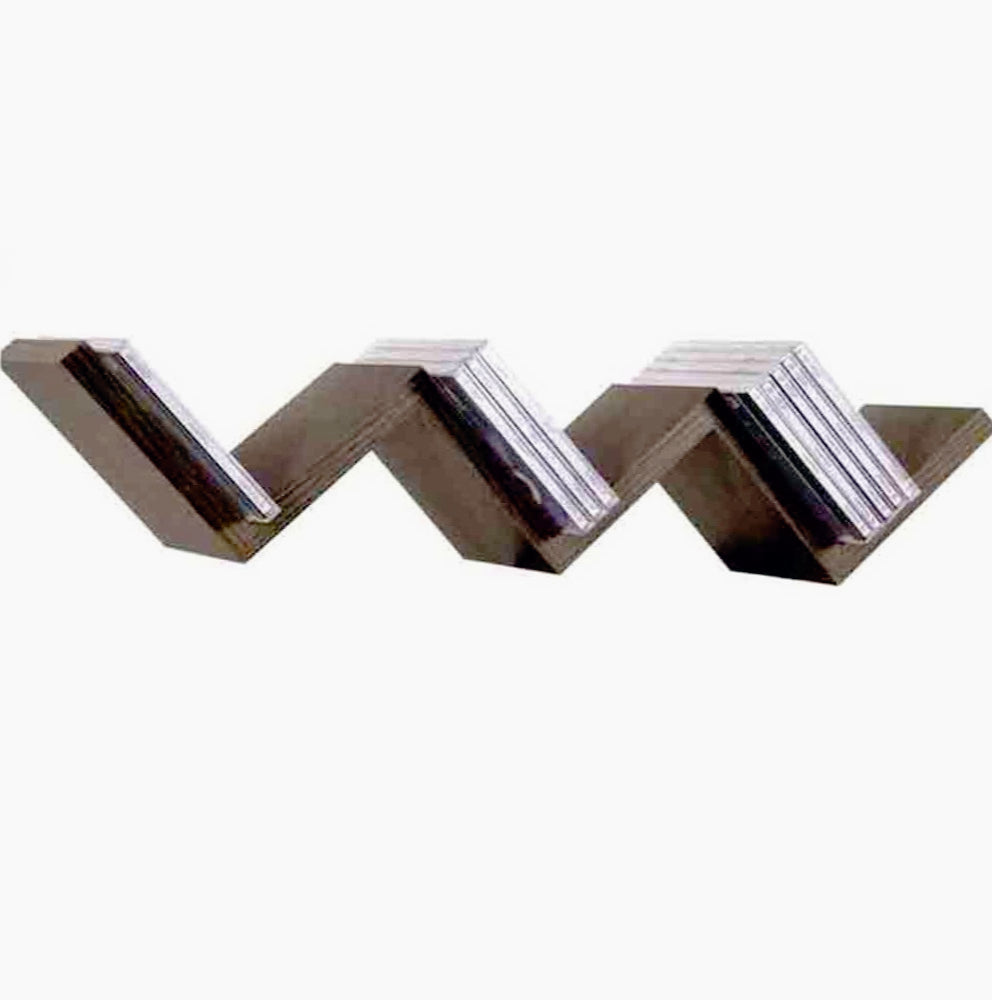 Mensola a zig-zag in legno scuro MDF – 3 ripiani 59x12 cm - ambraled