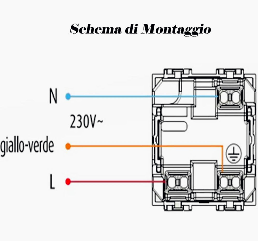 Presa Schuko 10/16A rossa – Compatibile con Matix (prese spina tedesca 2P), adatta per gruppo di continuità UPS, cassetta 503 - ambraled