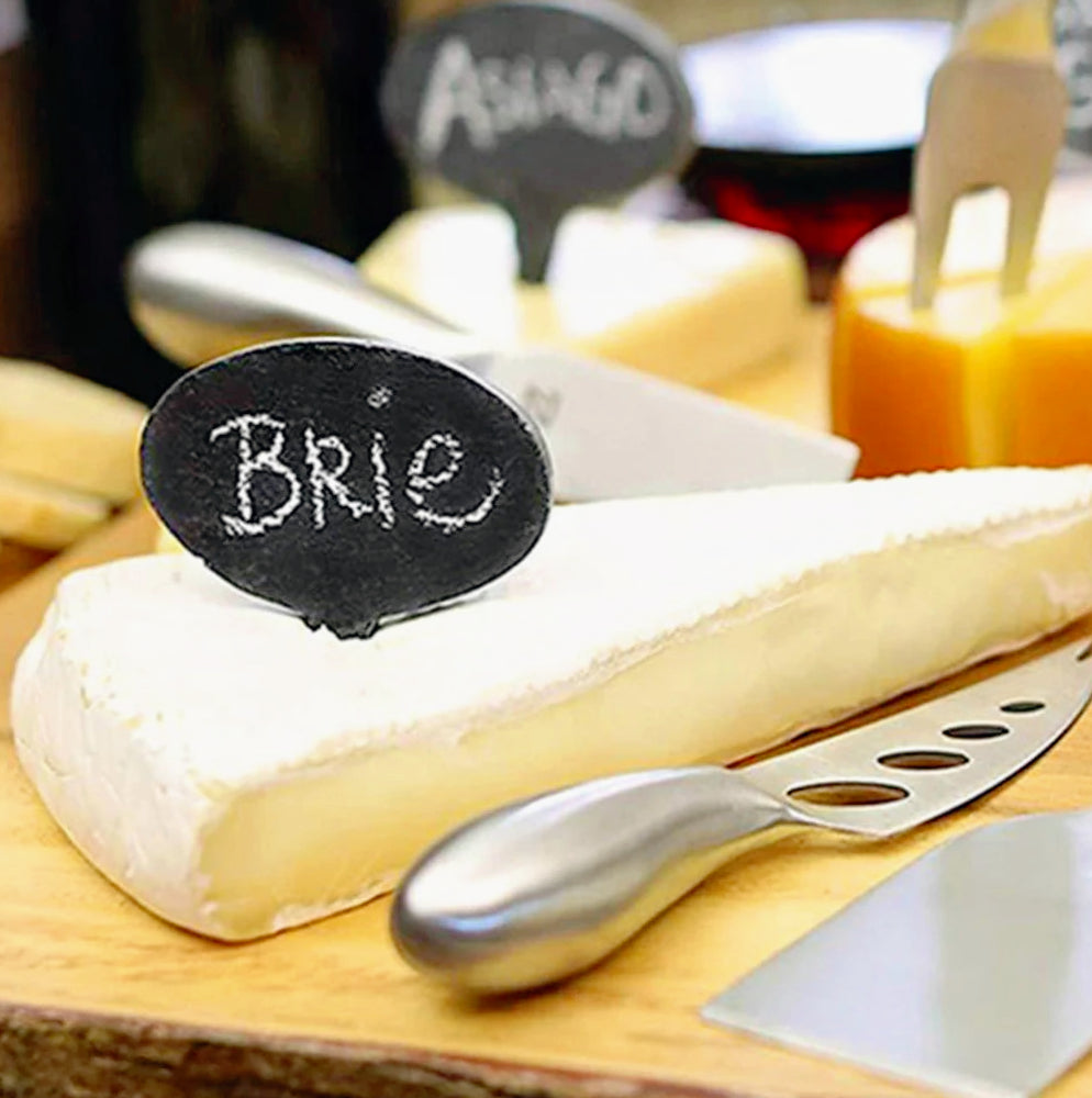 Set 4 segna-alimenti ovali in ardesia per gusti cibo – buffet, bar, ristorante - ambraled
