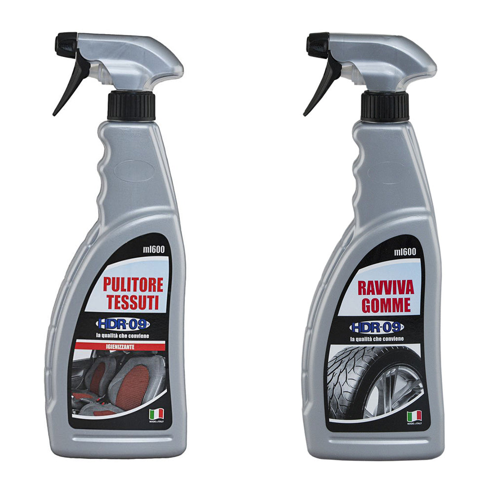 Detergente spray 600ml – pulizia tessuti auto, pneumatici e moto - ambraled