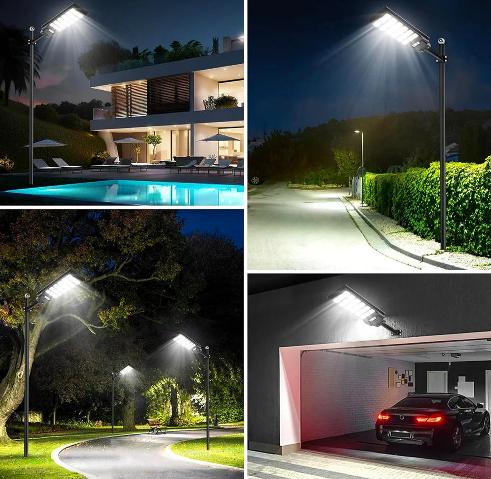 Faro LED solare 1500W – pannello crepuscolare IP65 - ambraled