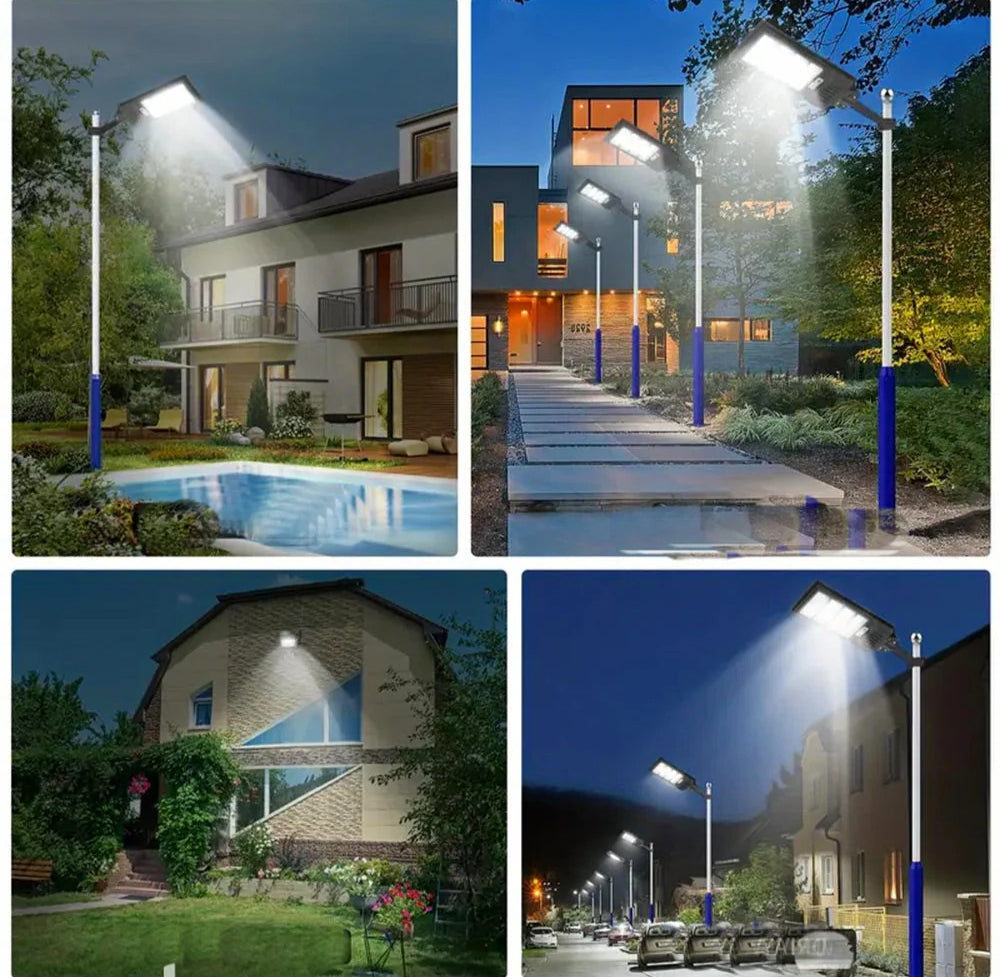 Faro LED solare 1500W – pannello crepuscolare IP65 - ambraled
