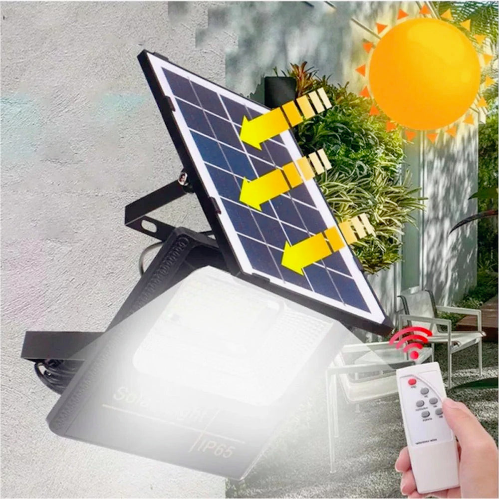 Faro solare LED 10W – sensore crepuscolare telecomando IP66 - ambraled