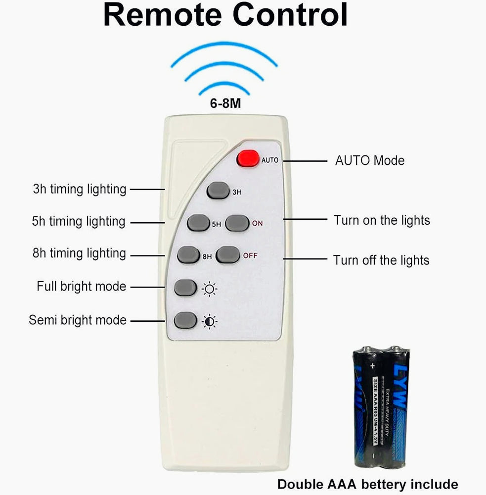 Faro solare LED 10W – sensore crepuscolare telecomando IP66 - ambraled