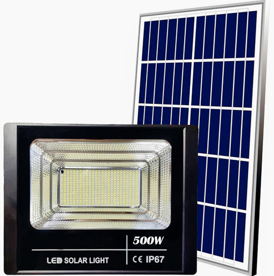Faro solare LED 500W – sensore crepuscolare 6500K IP67 - ambraled