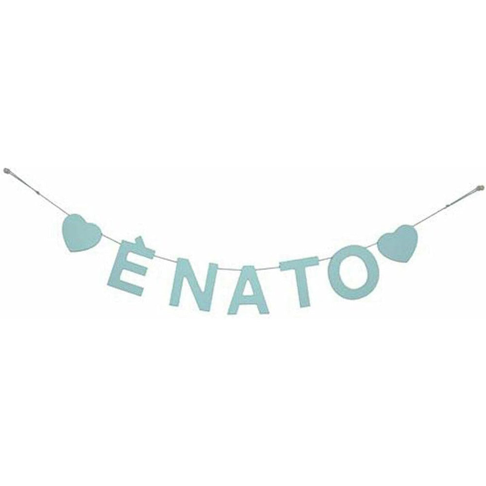 Festone legno “È nato / È nata” – per feste bimbo/bimba - ambraled