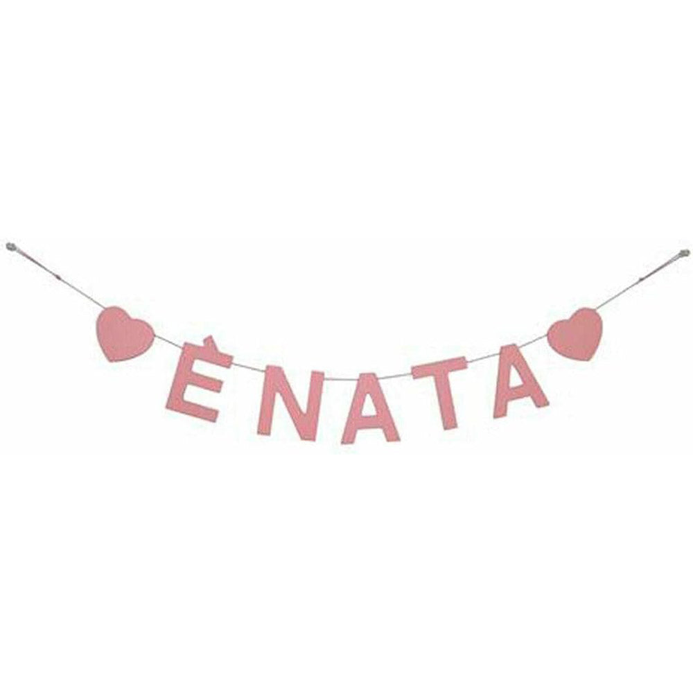 Festone legno “È nato / È nata” – per feste bimbo/bimba - ambraled