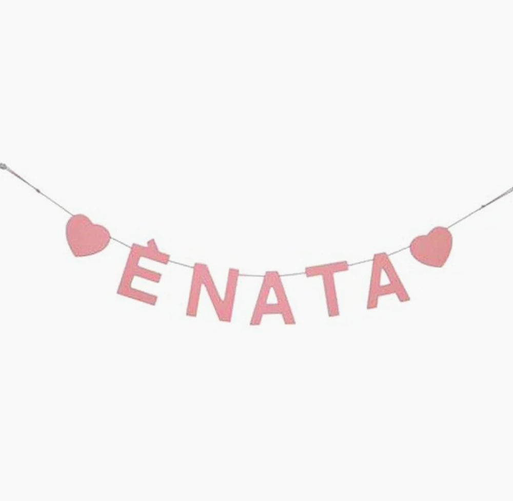 Festone legno “È nato / È nata” – per feste bimbo/bimba - ambraled