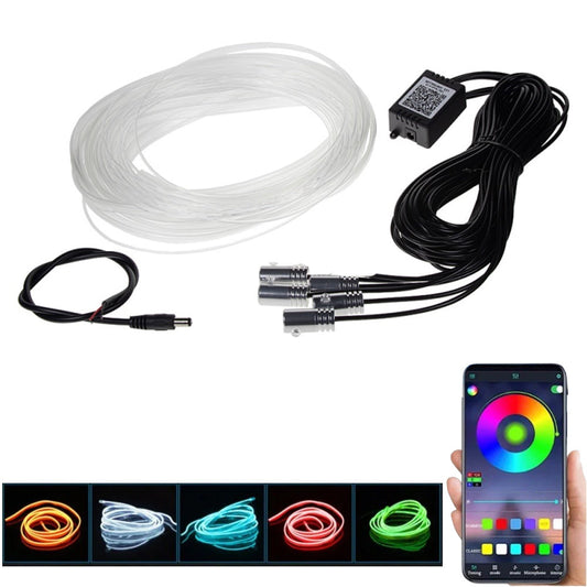 Strip led rgb per interno auto 6 metri fibra ottica con APP - ambraled