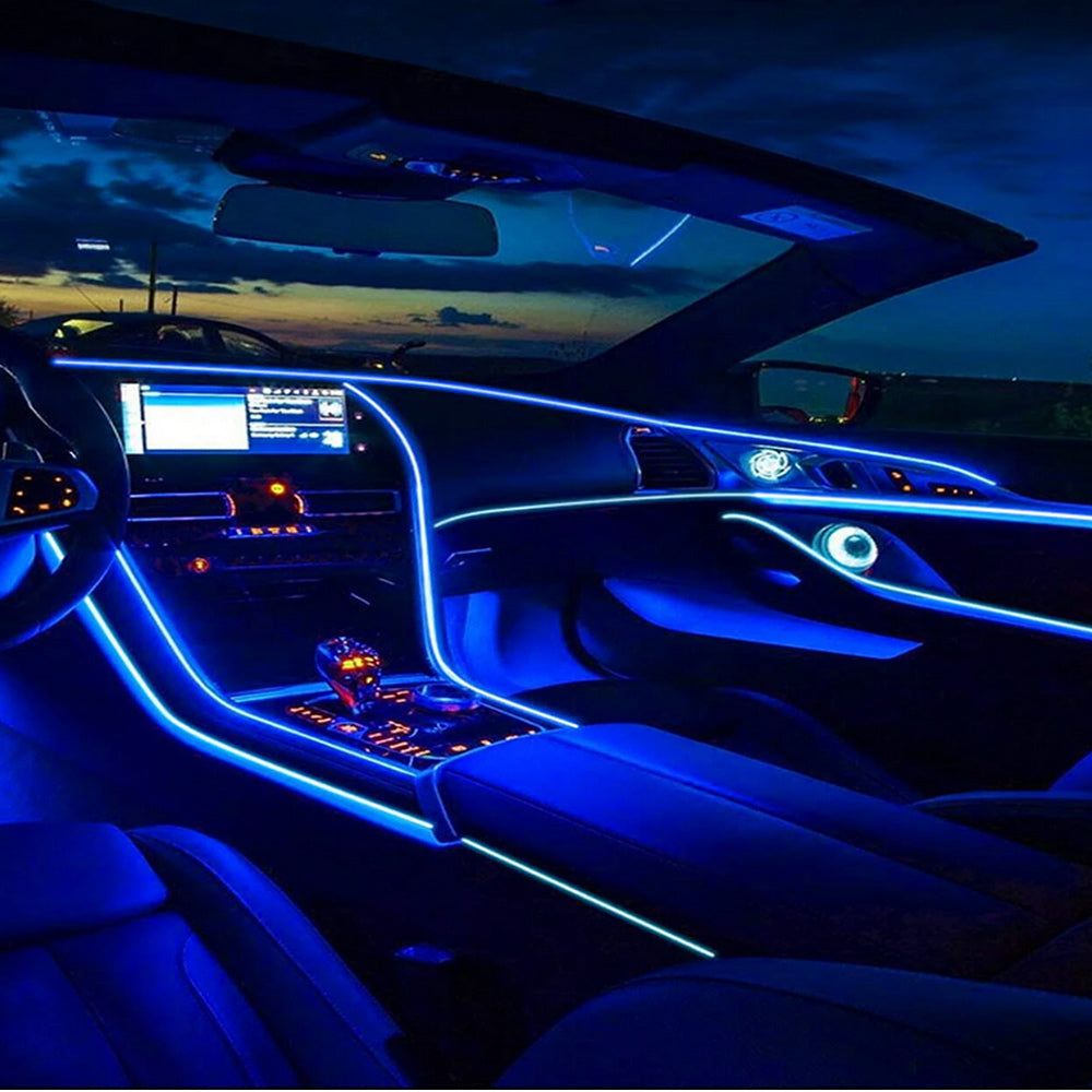 Strip led rgb per interno auto 6 metri fibra ottica con APP - ambraled