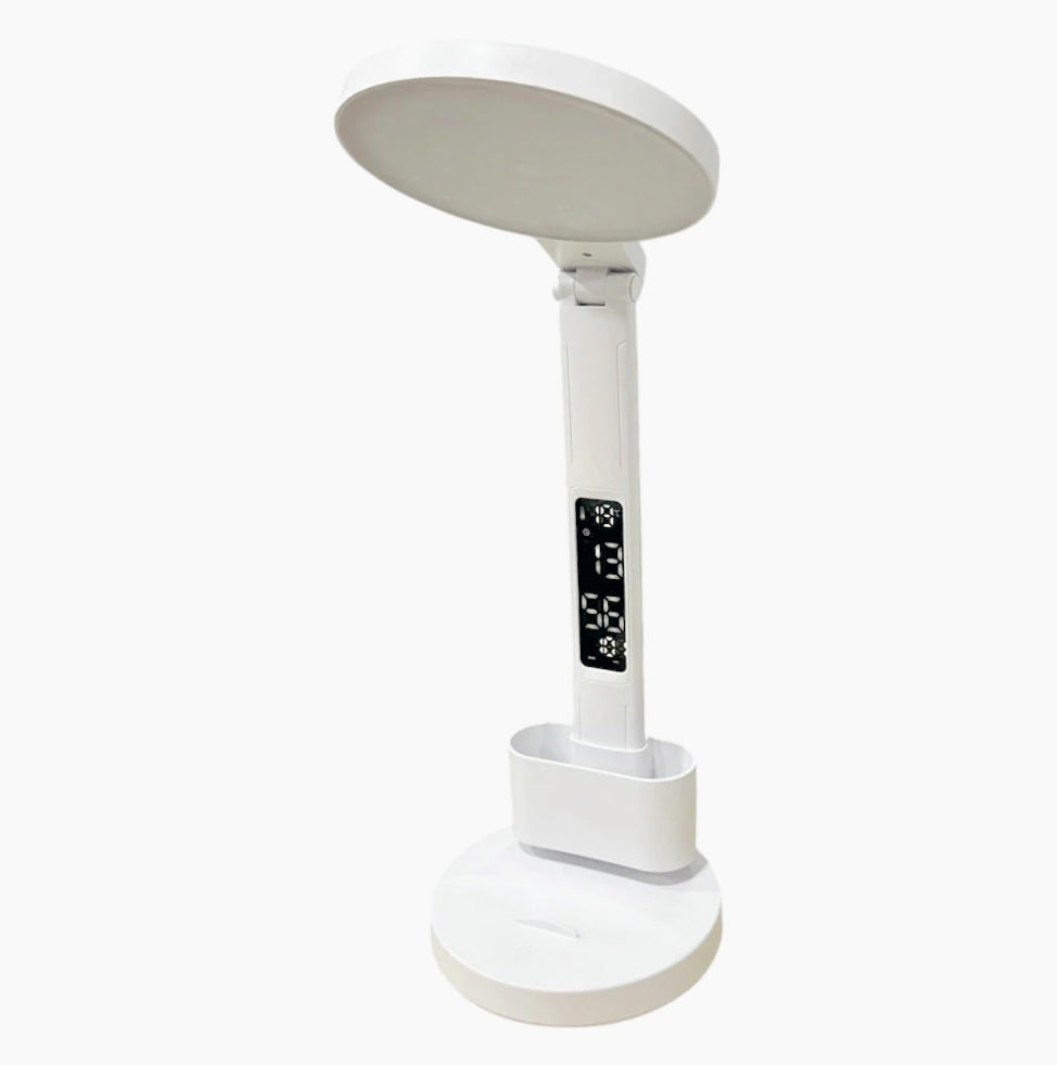 Lampada da scrivania touch LED – Con porta penna, orologio e regolazione luminosa (dimmerabile) - ambraled