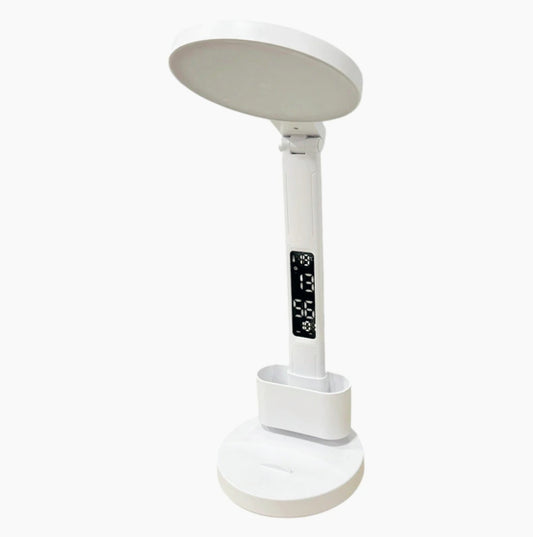 Lampada da scrivania touch LED – Con porta penna, orologio e regolazione luminosa (dimmerabile) - ambraled
