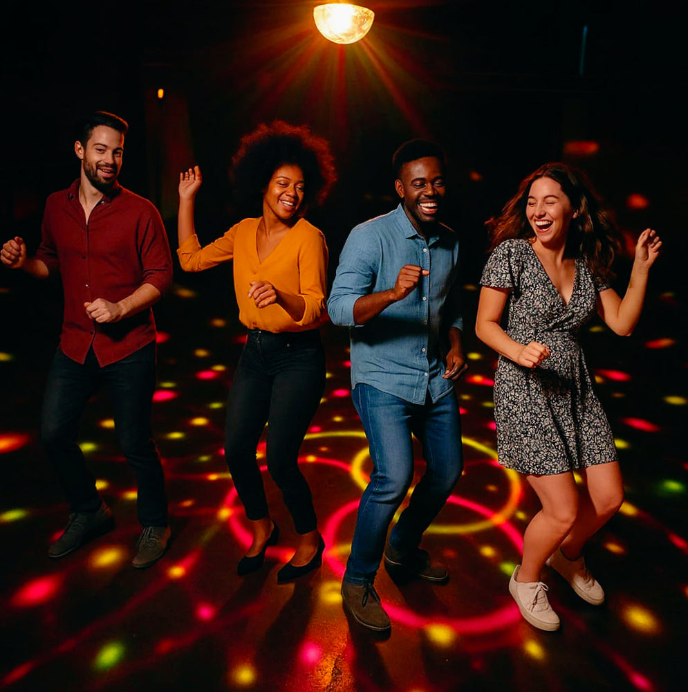Lampada strobo RGB con cassa Bluetooth – Luci per discoteca, effetto MP3 - ambraled