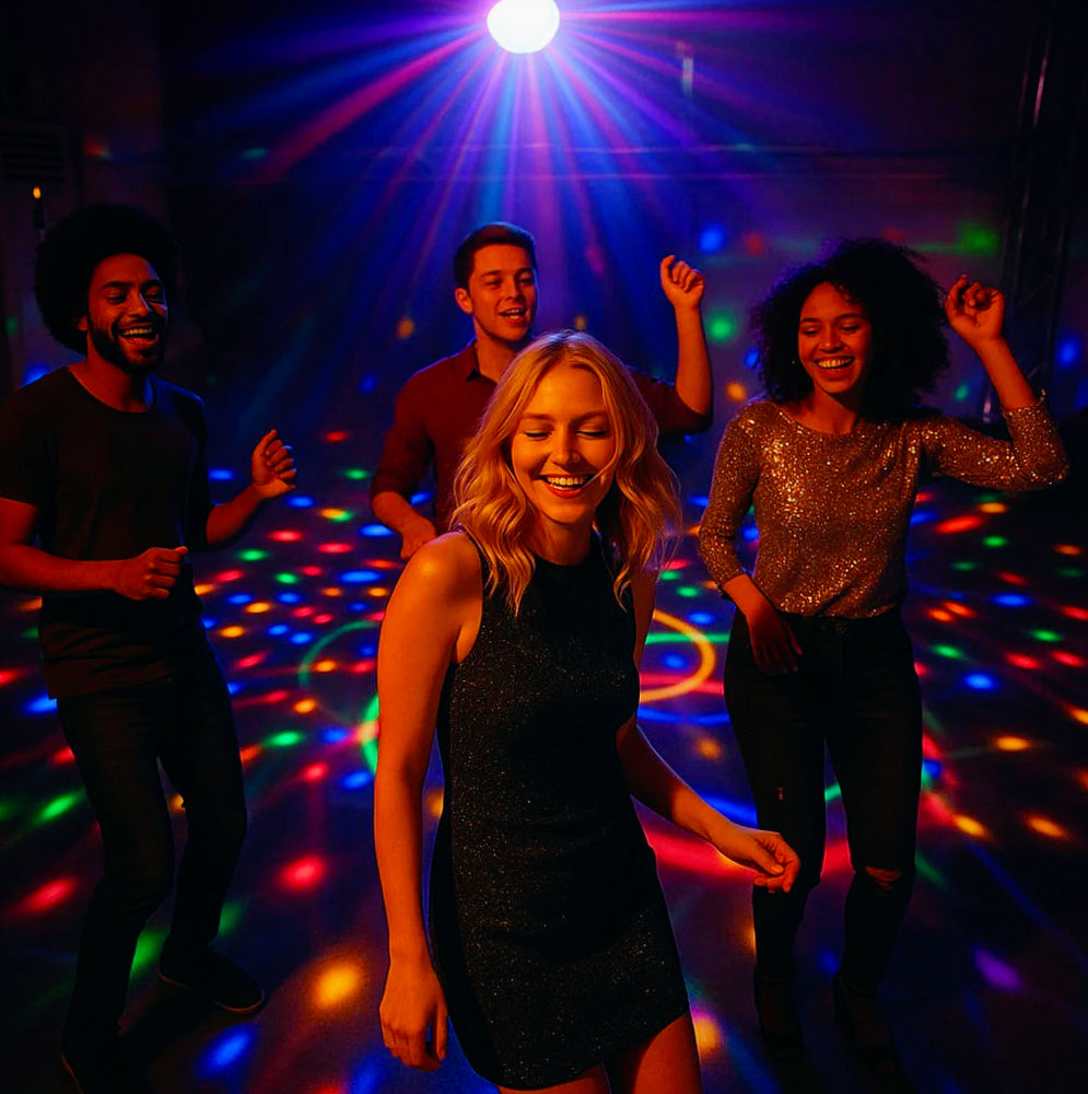 Lampada strobo RGB con cassa Bluetooth – Luci per discoteca, effetto MP3 - ambraled