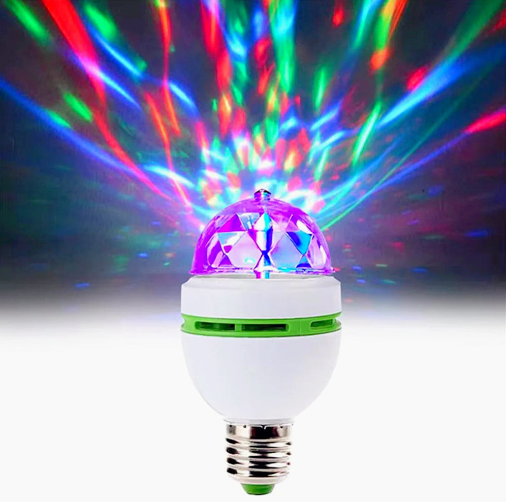 Lampadina LED rotante RGB E27 – Multicolore per feste e discoteca - ambraled