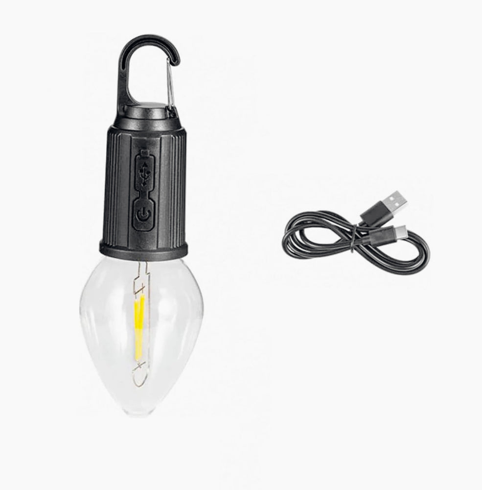 Lampadina LED a filamento ricaricabile 3 modalità di luce – Con moschettone - ambraled