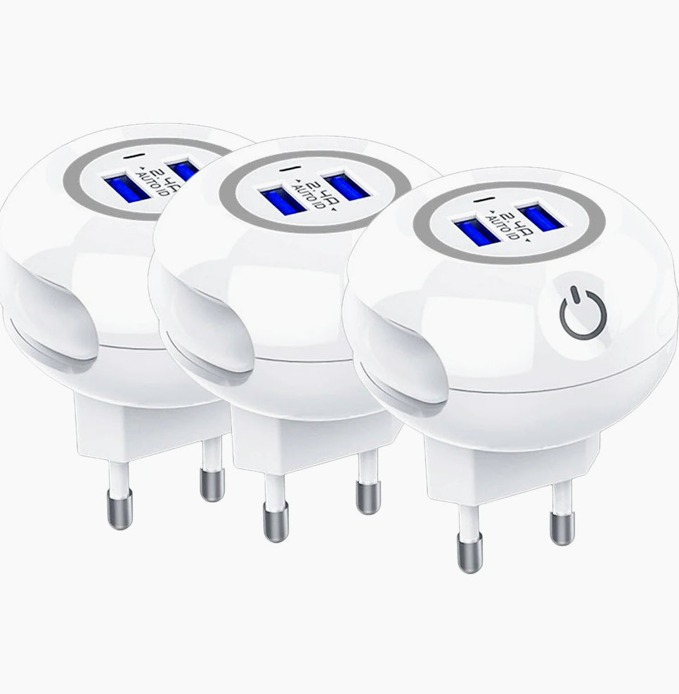 Luce LED notturna touch – Dimmabile 2 USB - ambraled