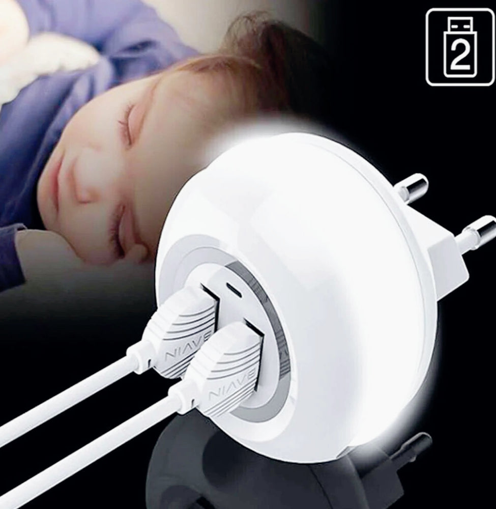 Luce LED notturna touch – Dimmabile 2 USB - ambraled