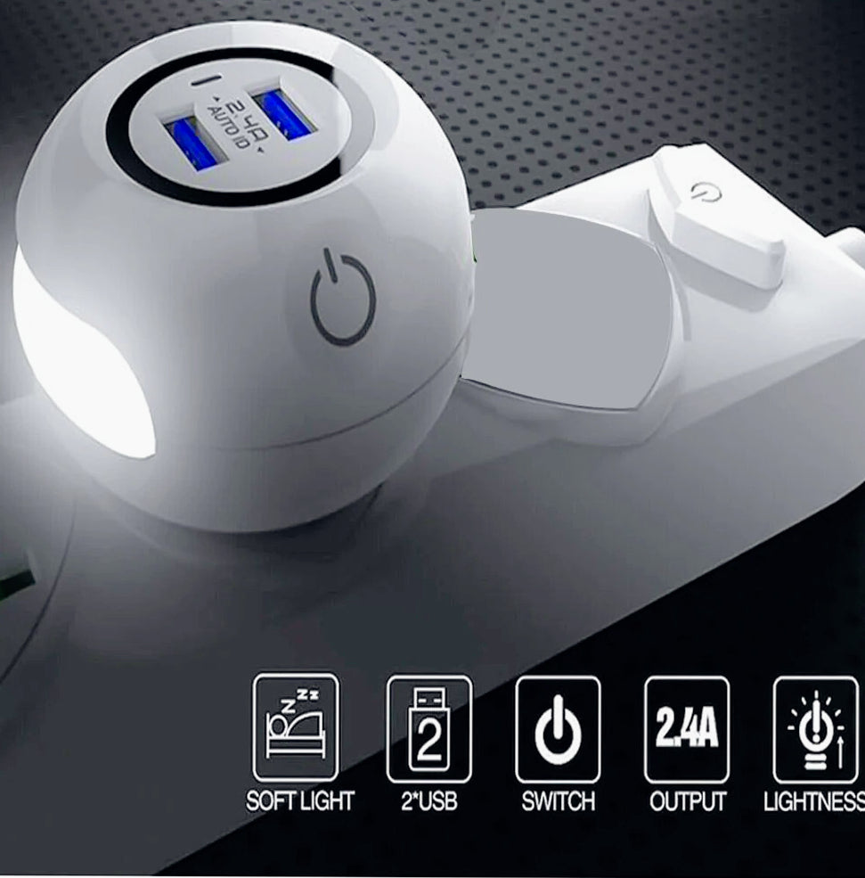 Luce LED notturna touch – Dimmabile 2 USB - ambraled