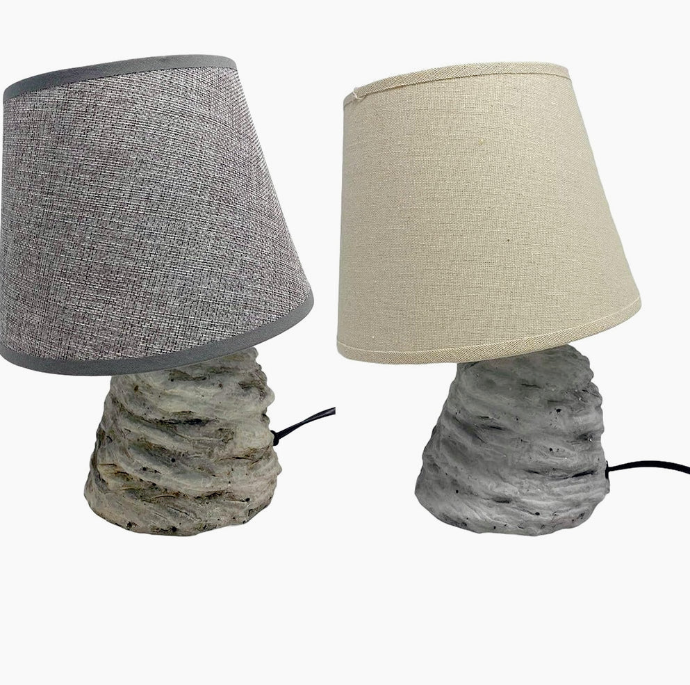 Lume effetto roccia – lumetto comodino tela E14 - ambraled