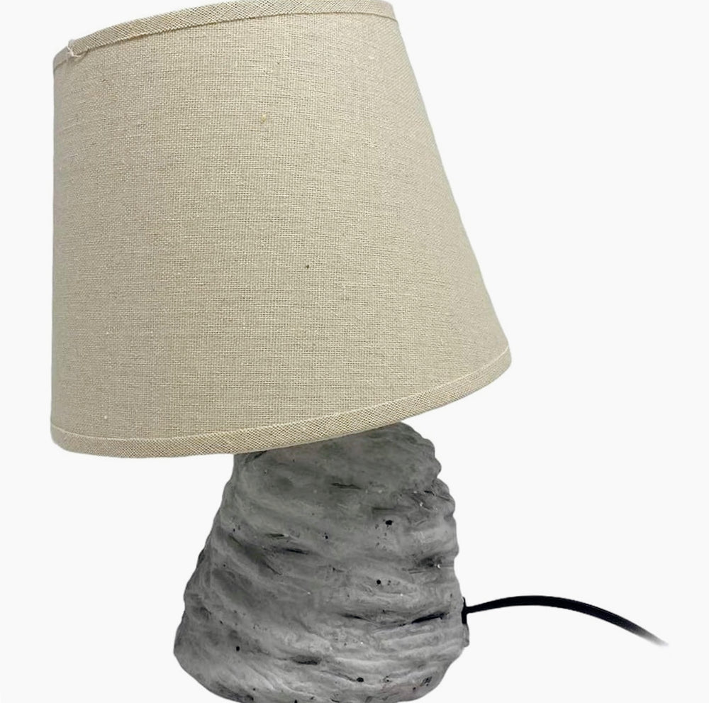 Lume effetto roccia – lumetto comodino tela E14 - ambraled