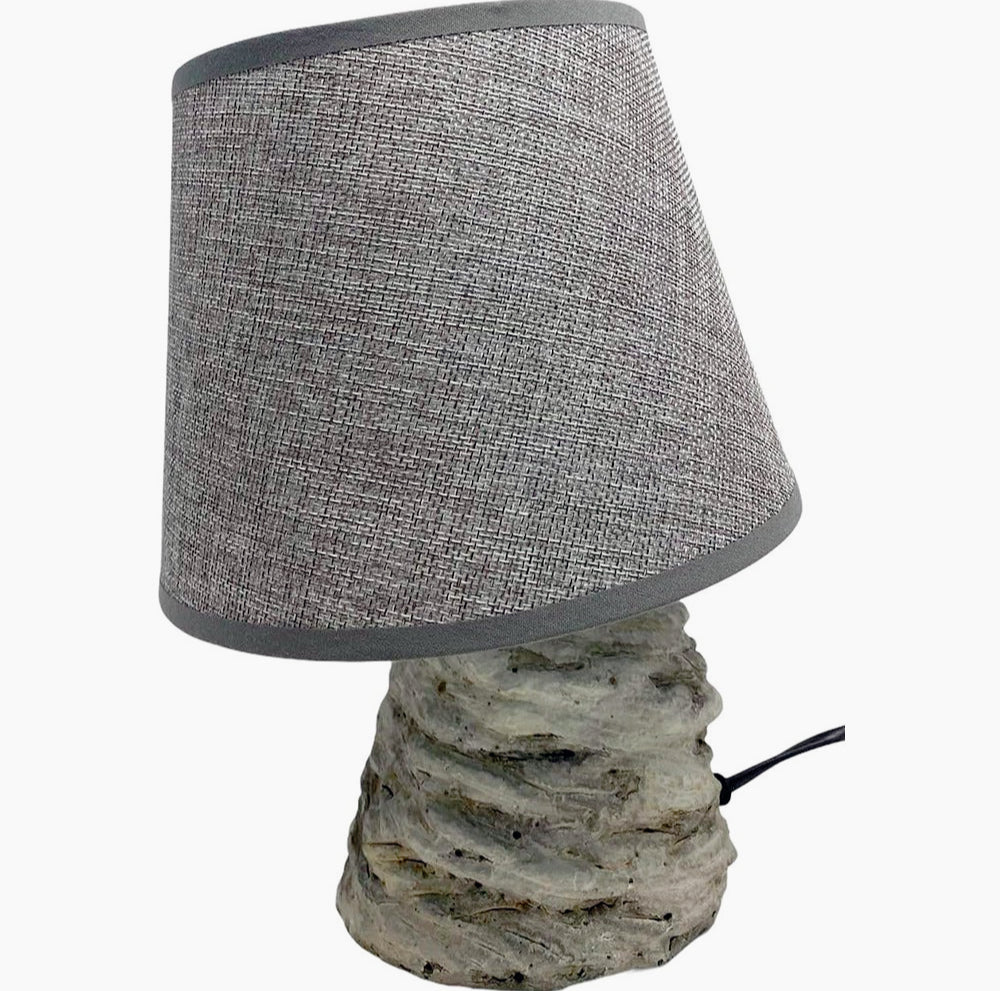 Lume effetto roccia – lumetto comodino tela E14 - ambraled
