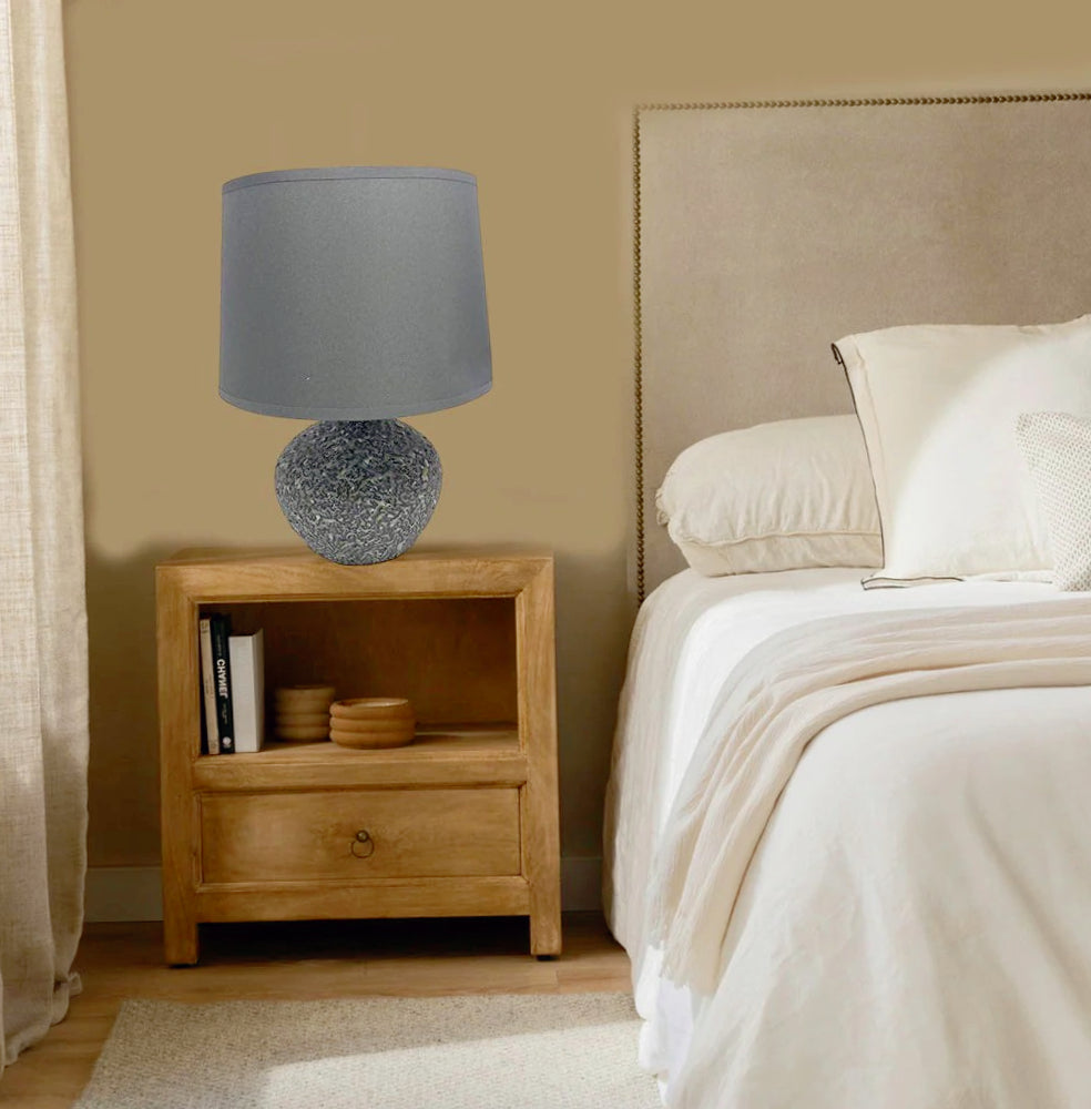 Lume in ceramica – lumetto comodino base marmo E14 - ambraled