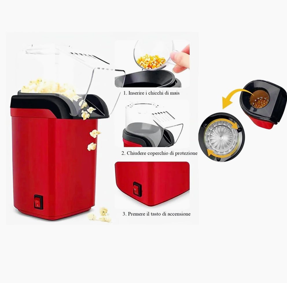 Macchina popcorn ad aria – cottura senza olio per feste - ambraled