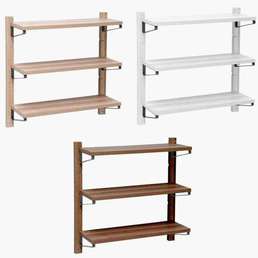 Scaffale in legno 3 ripiani 60x17x60 cm (X12) – Porta oggetti, vari colori - ambraled